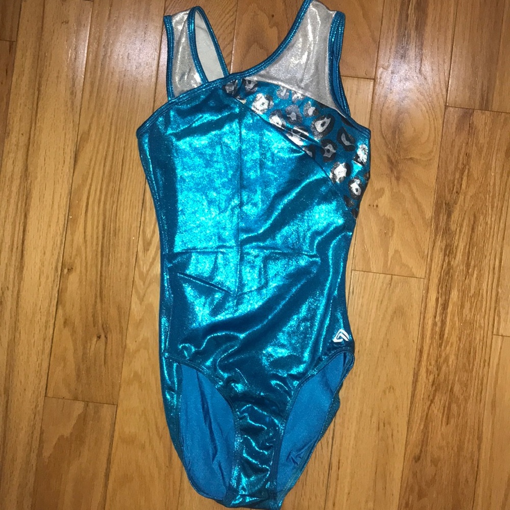 Alpha factor teal leotard